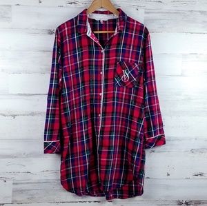 Victoria's Secret Plaid Oversize Shirt Sleepwear
